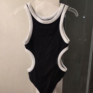Elegant Black and White Women's Bodysuit